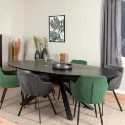 Ovale Eettafel Ariadne 240x120 Cm-zwarte Es