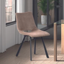 Kuipstoel Sissi-fluweel Beige