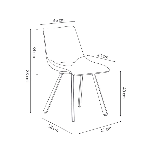 Kuipstoel Sissi-fluweel Beige 2 Kuipstoel Sissi-fluweel Beige - Afbeelding 2