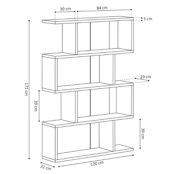 Roomdivider Divine-sonoma Eik 3 Roomdivider Divine-sonoma Eik - Afbeelding 3