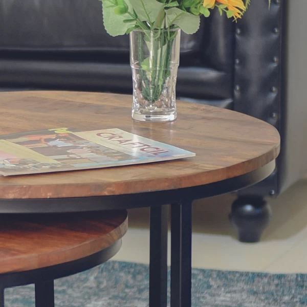 Set Van 3 Salontafels Gaja-magnoliahout 3 Set Van 3 Salontafels Gaja-magnoliahout - Afbeelding 3