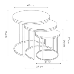 Set Van 3 Salontafels Amana Ø 45 Cm-magnoliahout -Collectie Woonkamermeubels Ontwerp zonder titel 2023 01 18T081009.765 42eb