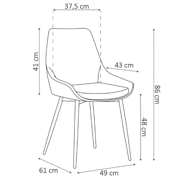 Eetkamerstoel Mirano-lichtgrijs 3 Eetkamerstoel Mirano-lichtgrijs - Afbeelding 3