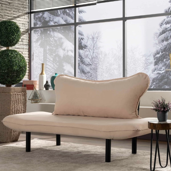 Sofa-bed Met 2 Zitplaatsen | Comfort En Uniek Ontwerp | Metalen Frame | Gemakkelijk Schoon Te Maken Stof 2 Sofa-bed Met 2 Zitplaatsen | Comfort En Uniek Ontwerp | Metalen Frame | Gemakkelijk Schoon Te Maken Stof - Afbeelding 2