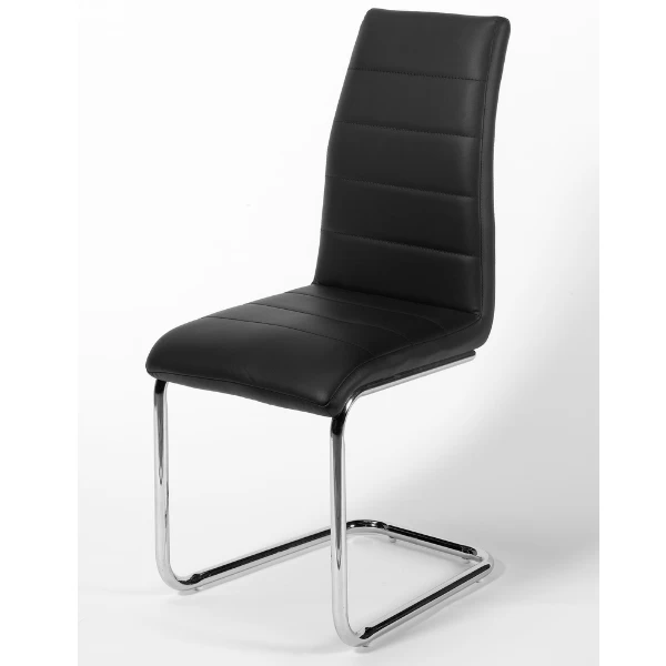 Eetkamerstoel Met Sledepoten José - Zwart 1 Eetkamerstoel Met Sledepoten José - Zwart