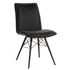 Eetkamerstoel Monte Carlo Kunstleer - Zwart