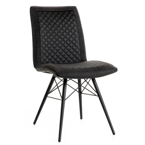Eetkamerstoel Monte Carlo Kunstleer - Zwart 1 Eetkamerstoel Monte Carlo Kunstleer - Zwart