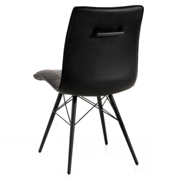 Eetkamerstoel Monte Carlo Kunstleer - Zwart 2 Eetkamerstoel Monte Carlo Kunstleer - Zwart - Afbeelding 2
