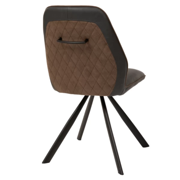 Eetkamerstoel Gemini - Blauw/bruin 4 Eetkamerstoel Gemini - Blauw/bruin - Afbeelding 4