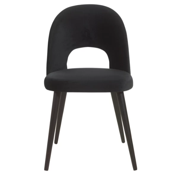 Eetkamerstoel Viara Velours - Zwart 2 Eetkamerstoel Viara Velours - Zwart - Afbeelding 2