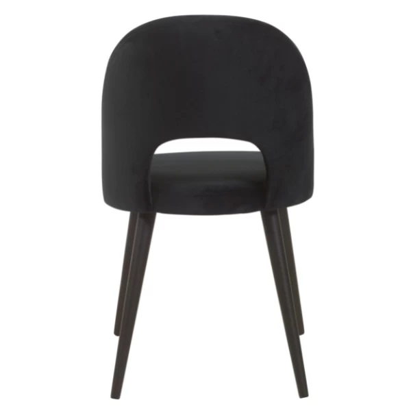 Eetkamerstoel Viara Velours - Zwart 3 Eetkamerstoel Viara Velours - Zwart - Afbeelding 3