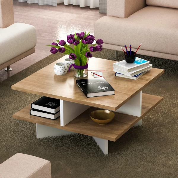 Salontafel Bibi-walnoot/wit 3 Salontafel Bibi-walnoot/wit - Afbeelding 3