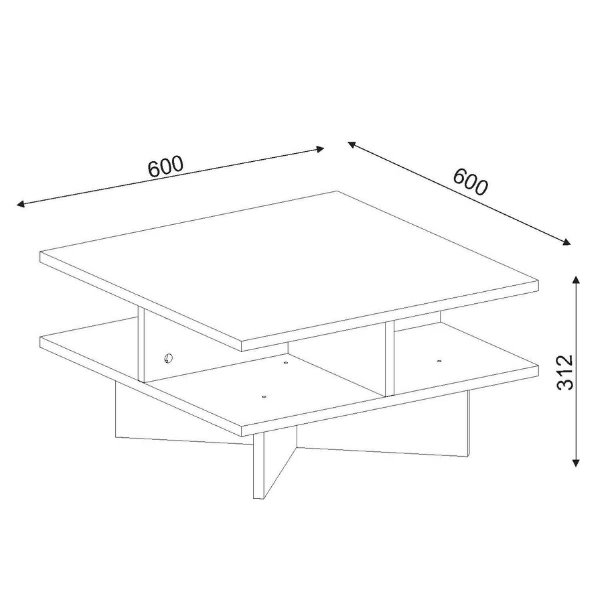 Salontafel Bibi-walnoot/wit 2 Salontafel Bibi-walnoot/wit - Afbeelding 2