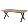 Eettafel Orla 200cm Met X-poten - Mangohout/zwart