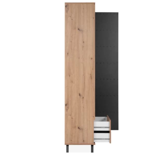 Vitrinekast Médard-artisanale Eik/antraciet 7 Vitrinekast Médard-artisanale Eik/antraciet - Afbeelding 7