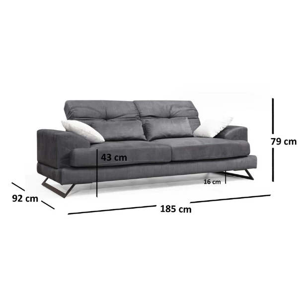 Comfort En Stijl - 2-zitsbank | Beukenhouten Frame | Antraciet Kleur 2 Comfort En Stijl - 2-zitsbank | Beukenhouten Frame | Antraciet Kleur - Afbeelding 2