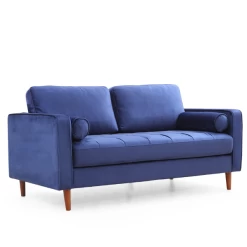 Comfortabele En Stijlvolle 2-zitsbank | Beukenhouten Frame | 100% Polyester Stof | Marineblauw -Collectie Woonkamermeubels Ontwerp zonder titel 2023 02 24T132640.365 0eab