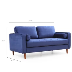 Comfortabele En Stijlvolle 2-zitsbank | Beukenhouten Frame | 100% Polyester Stof | Marineblauw -Collectie Woonkamermeubels Ontwerp zonder titel 2023 02 24T133053.841 6848