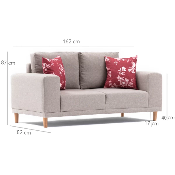 2-zitsbank | Comfort En Uniek Ontwerp | Beukenhouten Frame | Crème 5 2-zitsbank | Comfort En Uniek Ontwerp | Beukenhouten Frame | Crème - Afbeelding 5