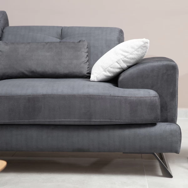 Comfortabele En Stijlvolle 3-zitsbank | Beukenhouten Frame | Antraciet 2 Comfortabele En Stijlvolle 3-zitsbank | Beukenhouten Frame | Antraciet - Afbeelding 2