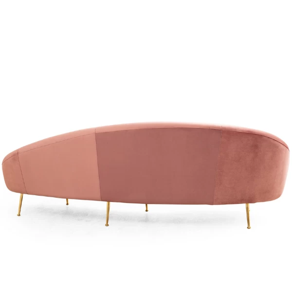 Comfortabele En Stijlvolle 3-zitsbank | Roze, Beukenhouten Frame | Polyester Stof, 255cm Lengte 4 Comfortabele En Stijlvolle 3-zitsbank | Roze, Beukenhouten Frame | Polyester Stof, 255cm Lengte - Afbeelding 4