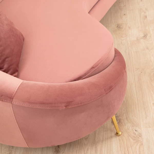 Comfortabele En Stijlvolle 3-zitsbank | Roze, Beukenhouten Frame | Polyester Stof, 255cm Lengte 5 Comfortabele En Stijlvolle 3-zitsbank | Roze, Beukenhouten Frame | Polyester Stof, 255cm Lengte - Afbeelding 5