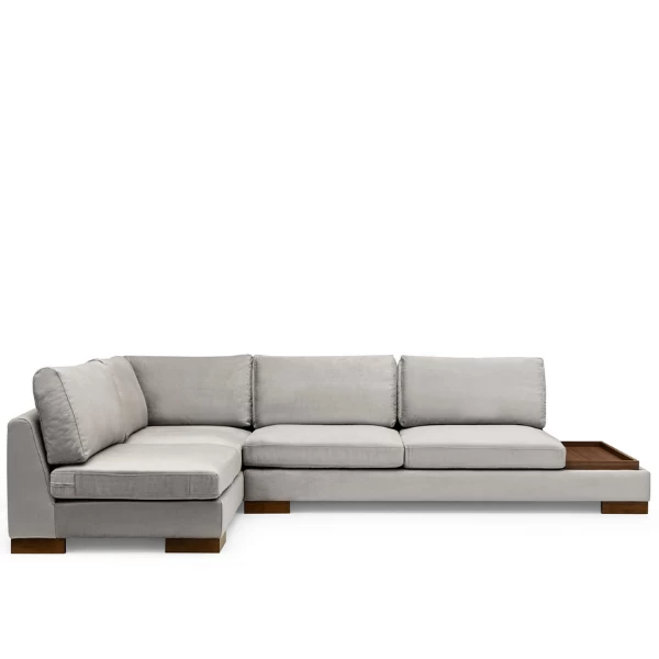 Stijlvolle Hoekbank | Comfort En Uniek Ontwerp | Beukenhout | Licht Grijs 8 Stijlvolle Hoekbank | Comfort En Uniek Ontwerp | Beukenhout | Licht Grijs - Afbeelding 8