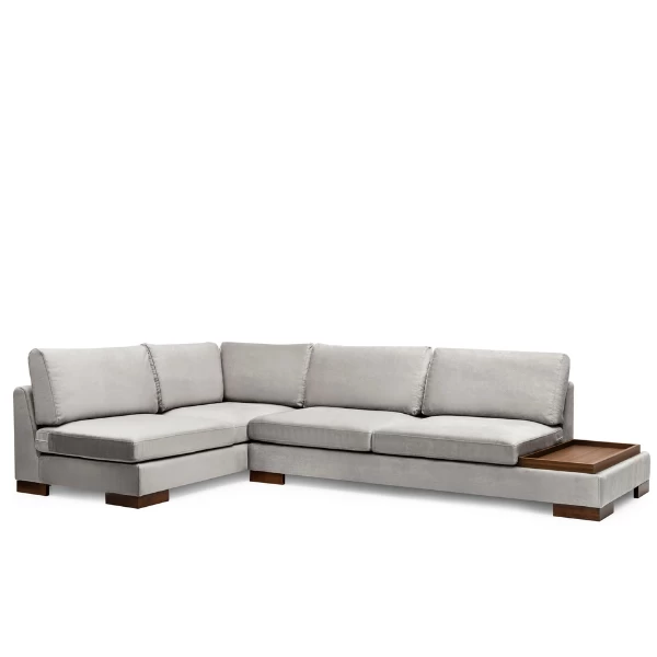 Stijlvolle Hoekbank | Comfort En Uniek Ontwerp | Beukenhout | Licht Grijs 7 Stijlvolle Hoekbank | Comfort En Uniek Ontwerp | Beukenhout | Licht Grijs - Afbeelding 7
