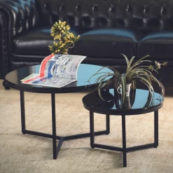 Set Van 2 Salontafels Naneva-zwart Marmer