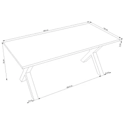 Eettafel Leena 200 X 100 Cm-magnolia -Collectie Woonkamermeubels Ontwerp zonder titel 2023 03 13T112319.830 d914
