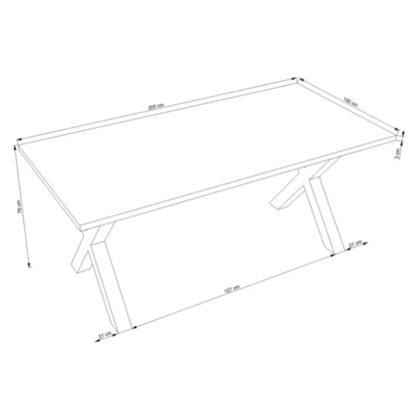 Eettafel Leena 200 X 100 Cm-zwart 4 Eettafel Leena 200 X 100 Cm-zwart - Afbeelding 4