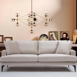 Comfortabele En Stijlvolle 3-zitsbank In Beige