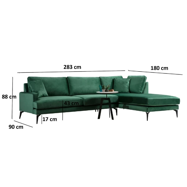 Comfort En Stijl: Groene Hoekbank | Beukenhouten Frame | 100% Polyester Stof 5 Comfort En Stijl: Groene Hoekbank | Beukenhouten Frame | 100% Polyester Stof - Afbeelding 5