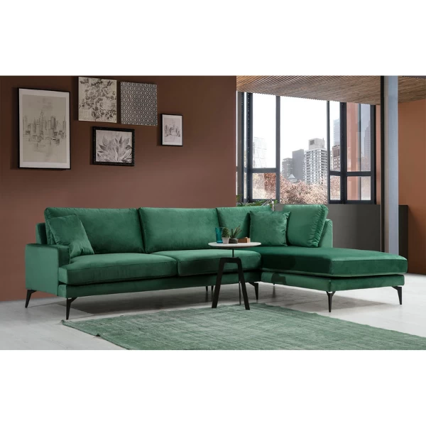 Comfort En Stijl: Groene Hoekbank | Beukenhouten Frame | 100% Polyester Stof 3 Comfort En Stijl: Groene Hoekbank | Beukenhouten Frame | 100% Polyester Stof - Afbeelding 3
