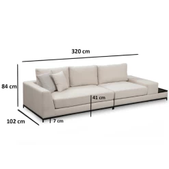 Stijlvolle 4-zitsbank | Comfort En Uniek Ontwerp | Beukenhouten Frame En Beige Polyester Stof -Collectie Woonkamermeubels Ontwerp zonder titel 2023 03 16T163522.831 7829