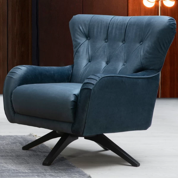 Stijlvolle En Comfortabele Vleugelstoel In Marineblauw 1 Stijlvolle En Comfortabele Vleugelstoel In Marineblauw