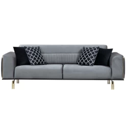 Comfortabel En Stijlvol 3-zitsbank | Beukenhouten Frame, Polyester Stof | Grijze Kleur -Collectie Woonkamermeubels Ontwerp zonder titel 2023 03 17T143913.789 0244