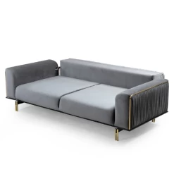 Comfortabel En Stijlvol 3-zitsbank | Beukenhouten Frame, Polyester Stof | Grijze Kleur -Collectie Woonkamermeubels Ontwerp zonder titel 2023 03 17T144037.940 e936