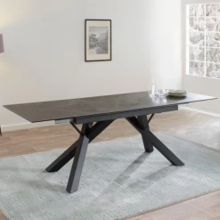 Verlengbare Eettafel Kerry 180<230cm Keramiek - Zwart