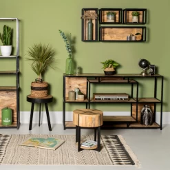 Buffet Levels 150cm Met Open Vakken - Mangohout/ijzer 13 Buffet Levels 150cm Met Open Vakken - Mangohout/ijzer -Collectie Woonkamermeubels Ontwerp zonder titel 2023 04 03T115937.501 141f