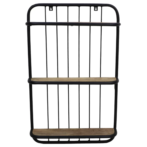 Wandrek Limerick 50cm, 3 Legplanken - Zwart/bruin 1 Wandrek Limerick 50cm, 3 Legplanken - Zwart/bruin