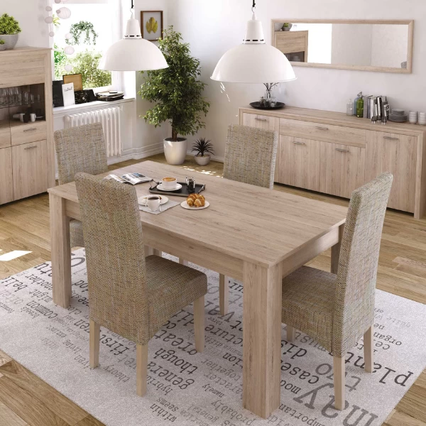 Eetkamerstoel Sander-beige Mêlee Stof 4 Eetkamerstoel Sander-beige Mêlee Stof - Afbeelding 4