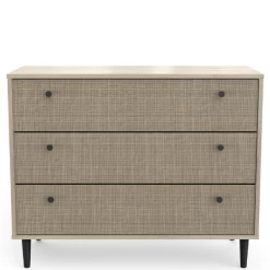 Ladekast Sayuri 3 Lades-Kronberg Eik/wicker -Collectie Woonkamermeubels Ontwerp zonder titel 2023 05 10T092101.807 550c