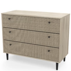 Ladekast Sayuri 3 Lades-Kronberg Eik/wicker -Collectie Woonkamermeubels Ontwerp zonder titel 2023 05 10T092142.048 3900