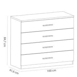 Ladekast Seliena 4 Lades-Geborstelde Eik/mat Wit 12 Ladekast Seliena 4 Lades-Geborstelde Eik/mat Wit -Collectie Woonkamermeubels Ontwerp zonder titel 2023 05 10T161645.381 0c53