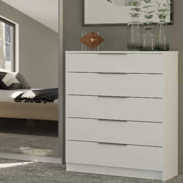 Ladekast Siebert 5 Lades-mat Wit 1 Ladekast Siebert 5 Lades-mat Wit