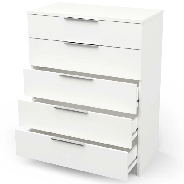 Ladekast Siebert 5 Lades-mat Wit 6 Ladekast Siebert 5 Lades-mat Wit - Afbeelding 6