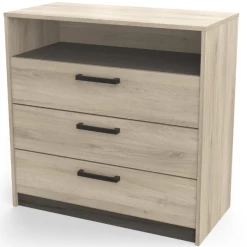 Ladekast Waylon 3 Lades En 1 Open Vak-Kronberg Eik/Waterford Eik -Collectie Woonkamermeubels Ontwerp zonder titel 2023 05 12T142231.821 a1e3