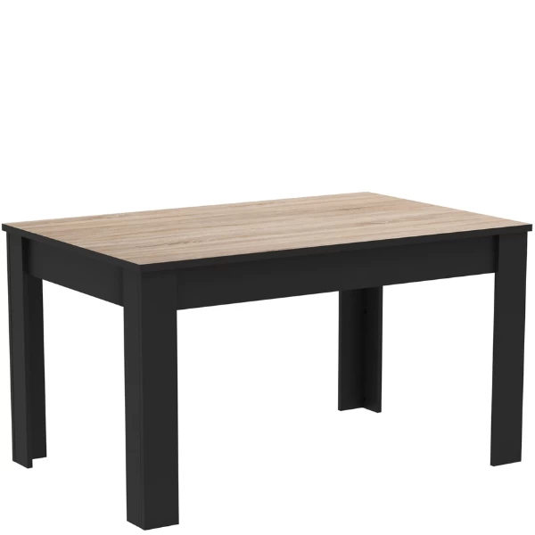 Eettafel Wilke 140 X 90 Cm 6 Personen-geborstelde Eik/matzwart 4 Eettafel Wilke 140 X 90 Cm 6 Personen-geborstelde Eik/matzwart - Afbeelding 4