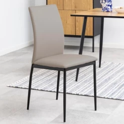 Eetkamerstoel Demir - Taupe/zwart